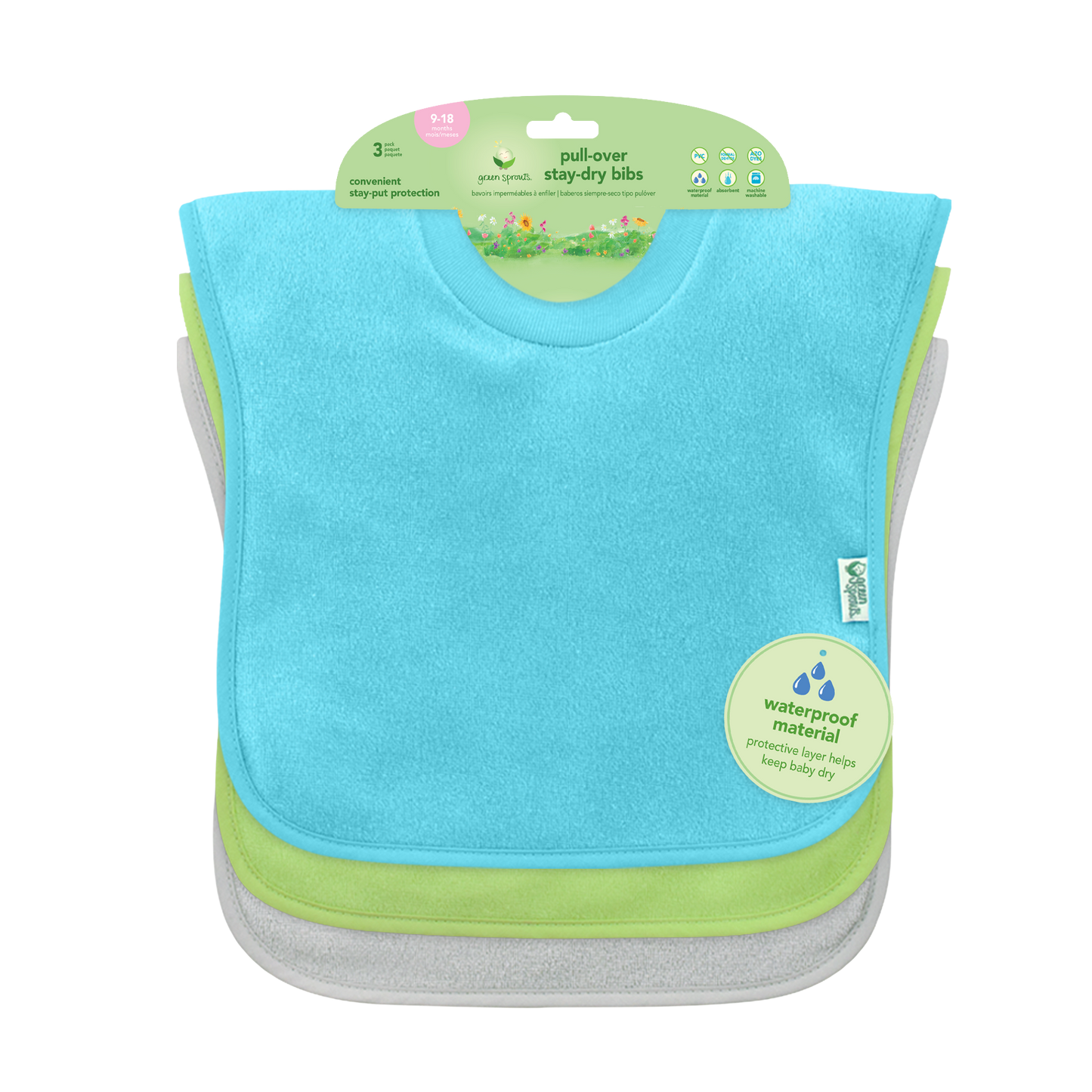 Pull-over Stay-dry Bibs (3 pk)