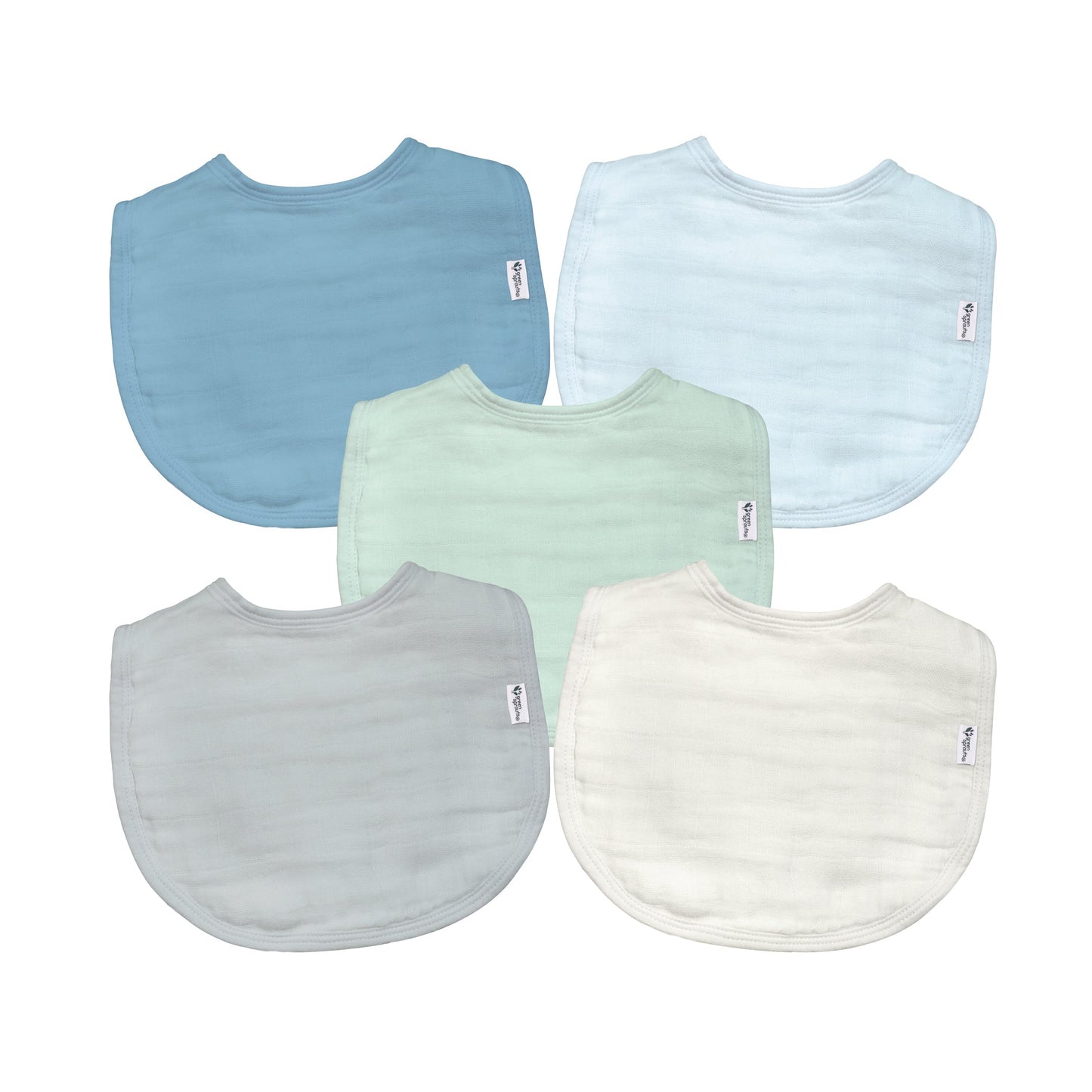 Muslin Bibs made from Organic Cotton (5 pack)