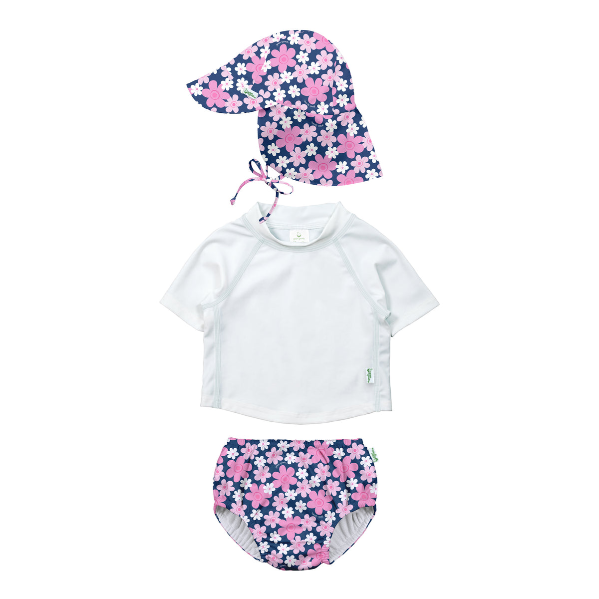 REUSABLE SWIM DIAPER & RASHGUARD & HAT SET