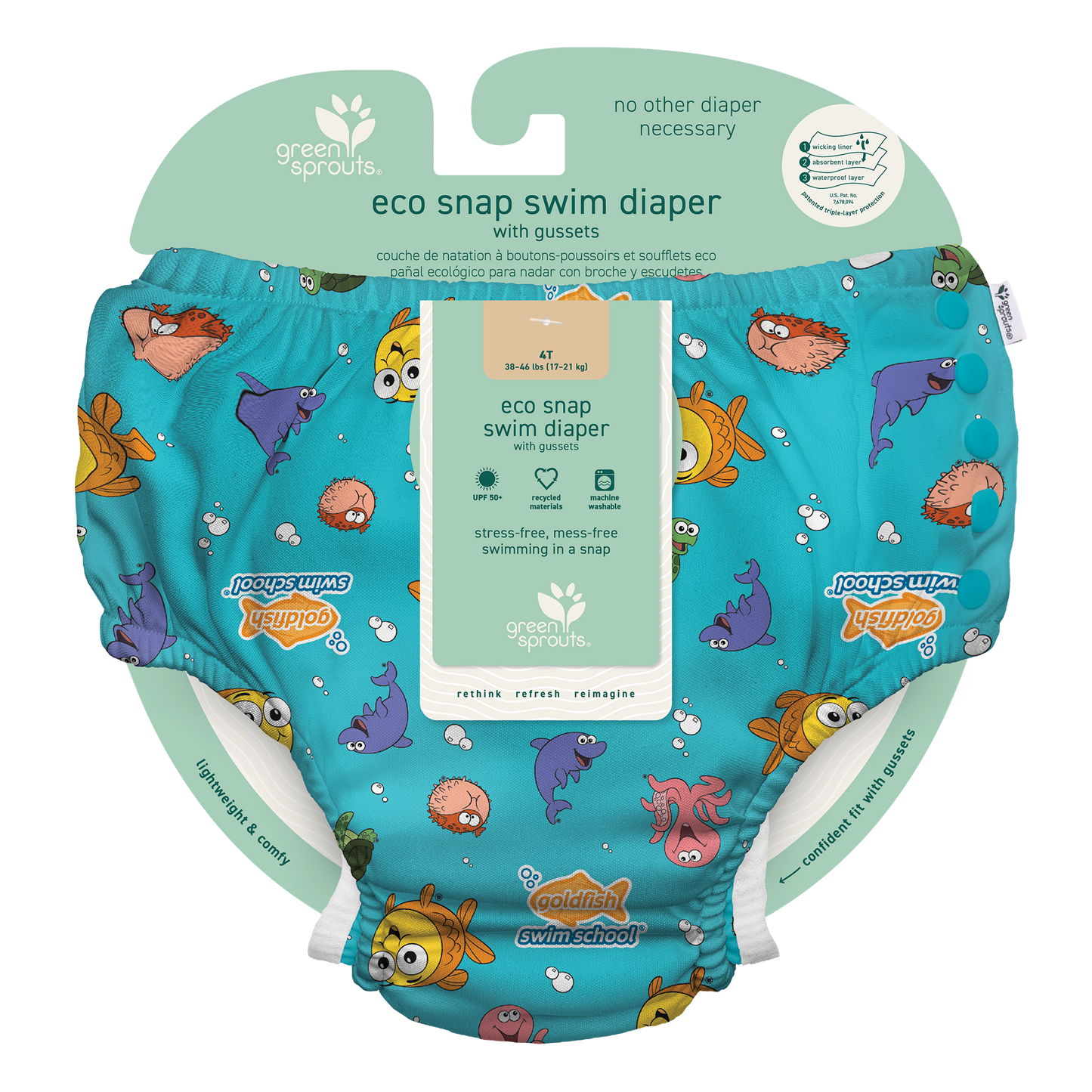 Goldfish Swim School Custom Eco Snap Swim Diaper - 2024