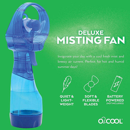 O2COOL DELUXE MISTING FAN ASSORTMENT WITH BATTERIES