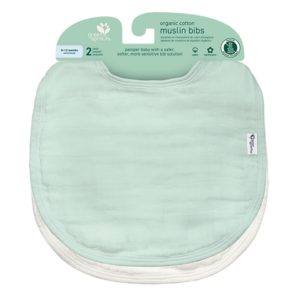 Muslin Bibs made from Organic Cotton (2 pack)