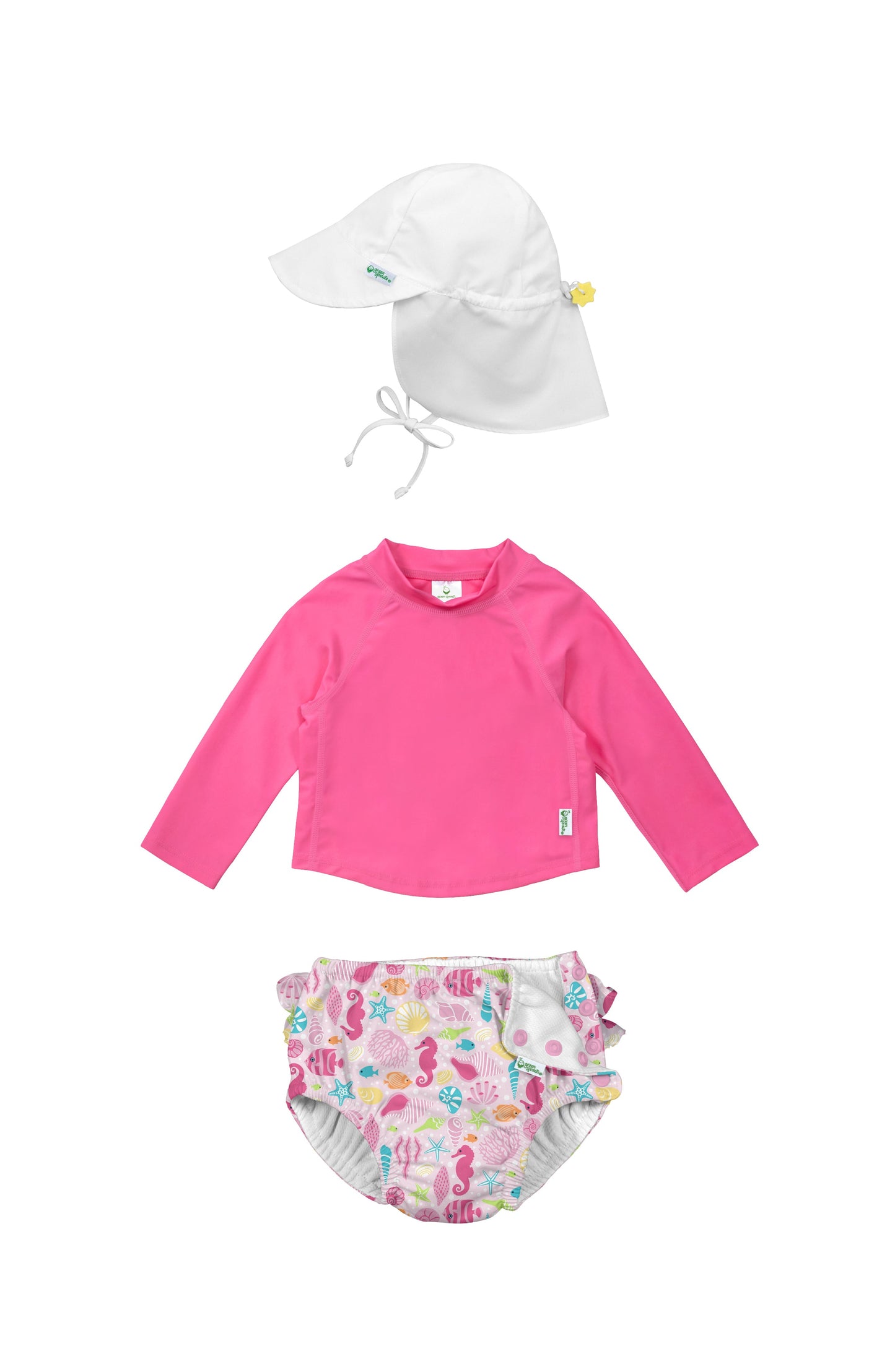 REUSABLE SWIM DIAPER & RASHGUARD & HAT SET