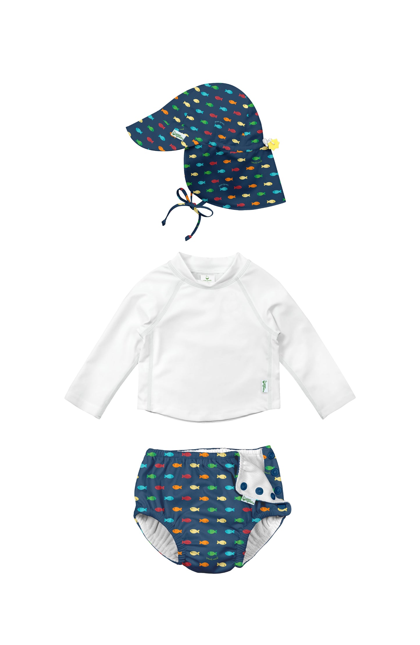 REUSABLE SWIM DIAPER & RASHGUARD & HAT SET