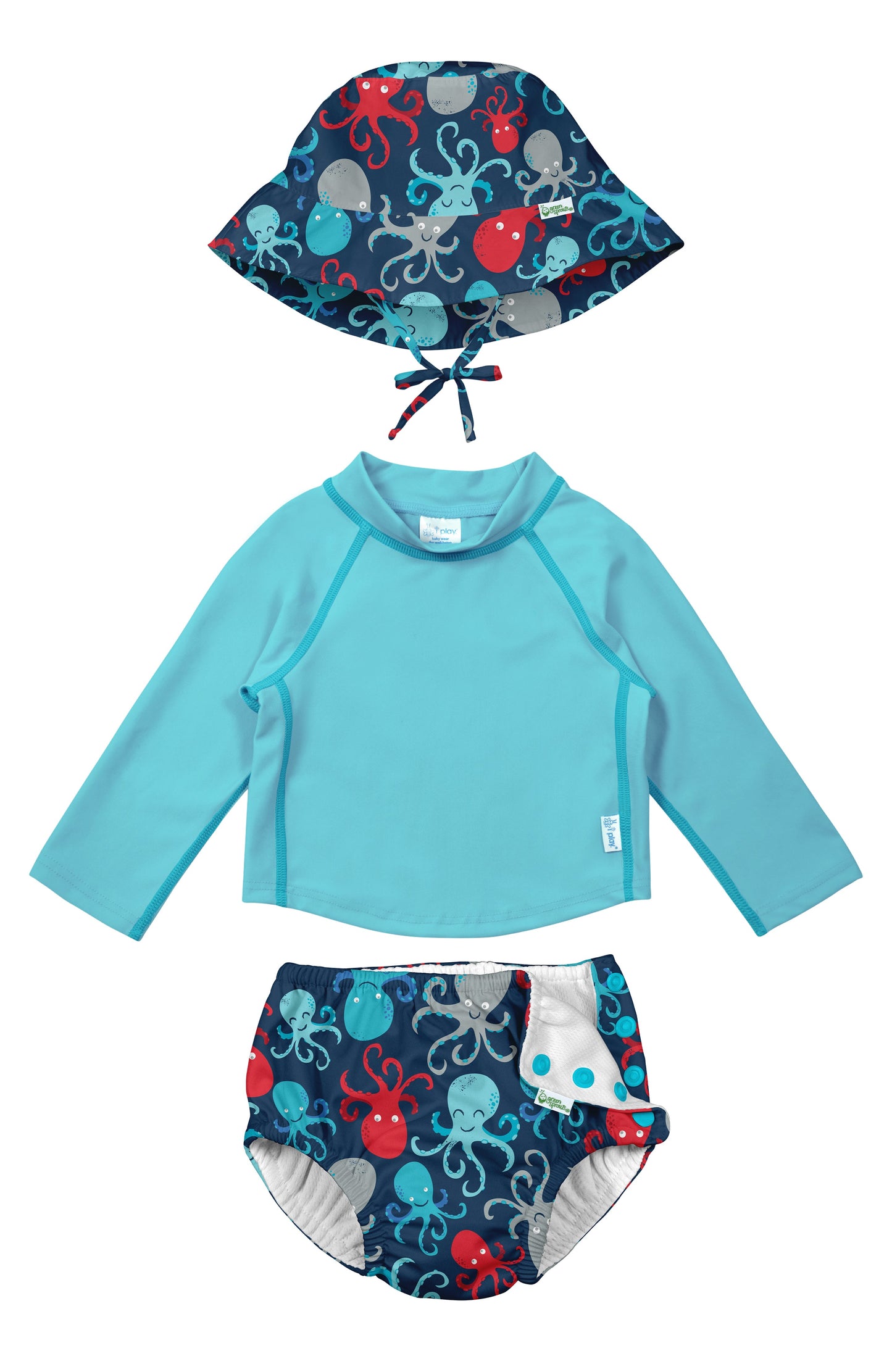 REUSABLE SWIM DIAPER & RASHGUARD & HAT SET