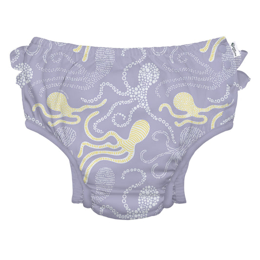 Eco Ruffle Snap Swim Diaper - Lavender Octopus