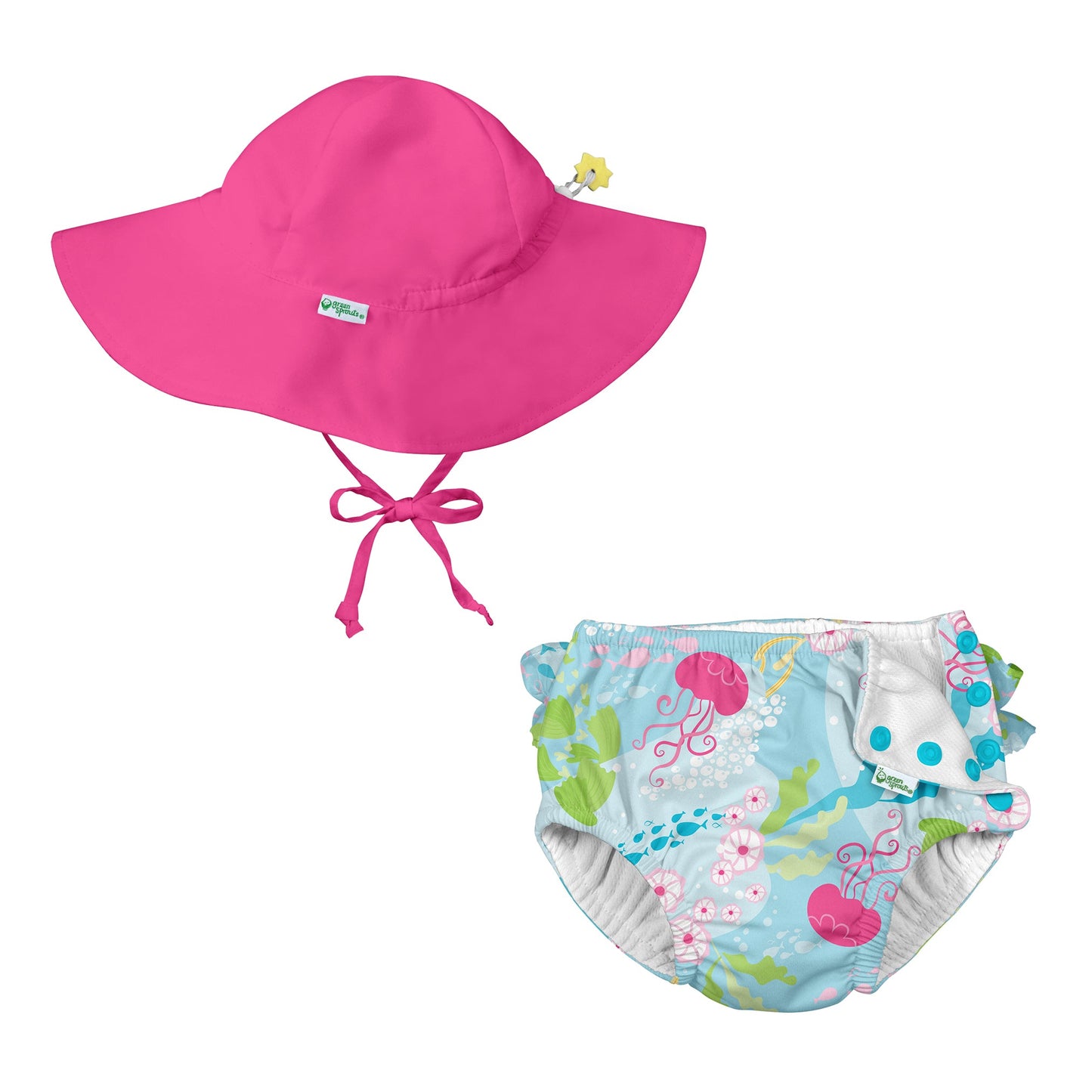 ECO SNAP SWIM DIAPER & FLAP HAT SET