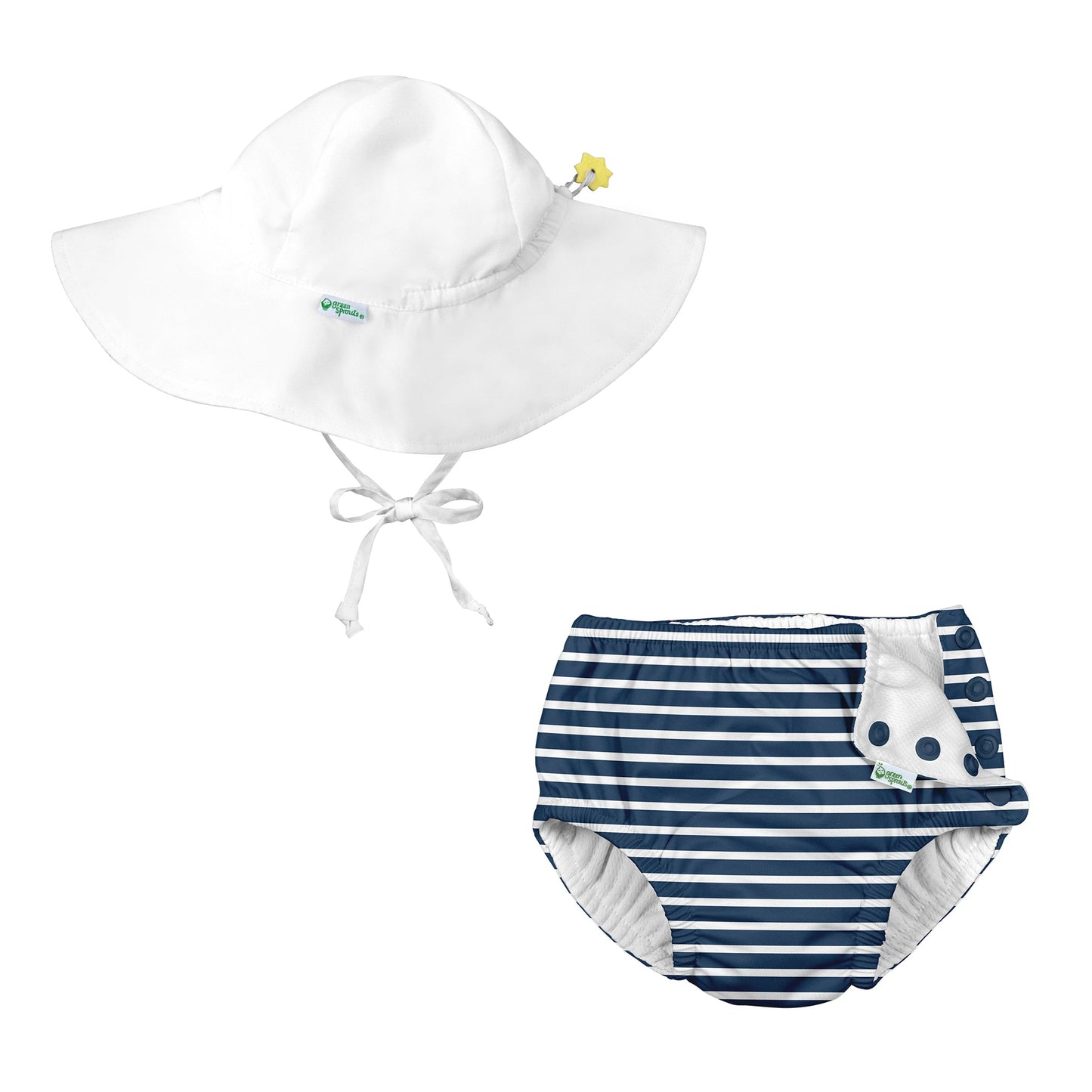 ECO SNAP SWIM DIAPER & FLAP HAT SET