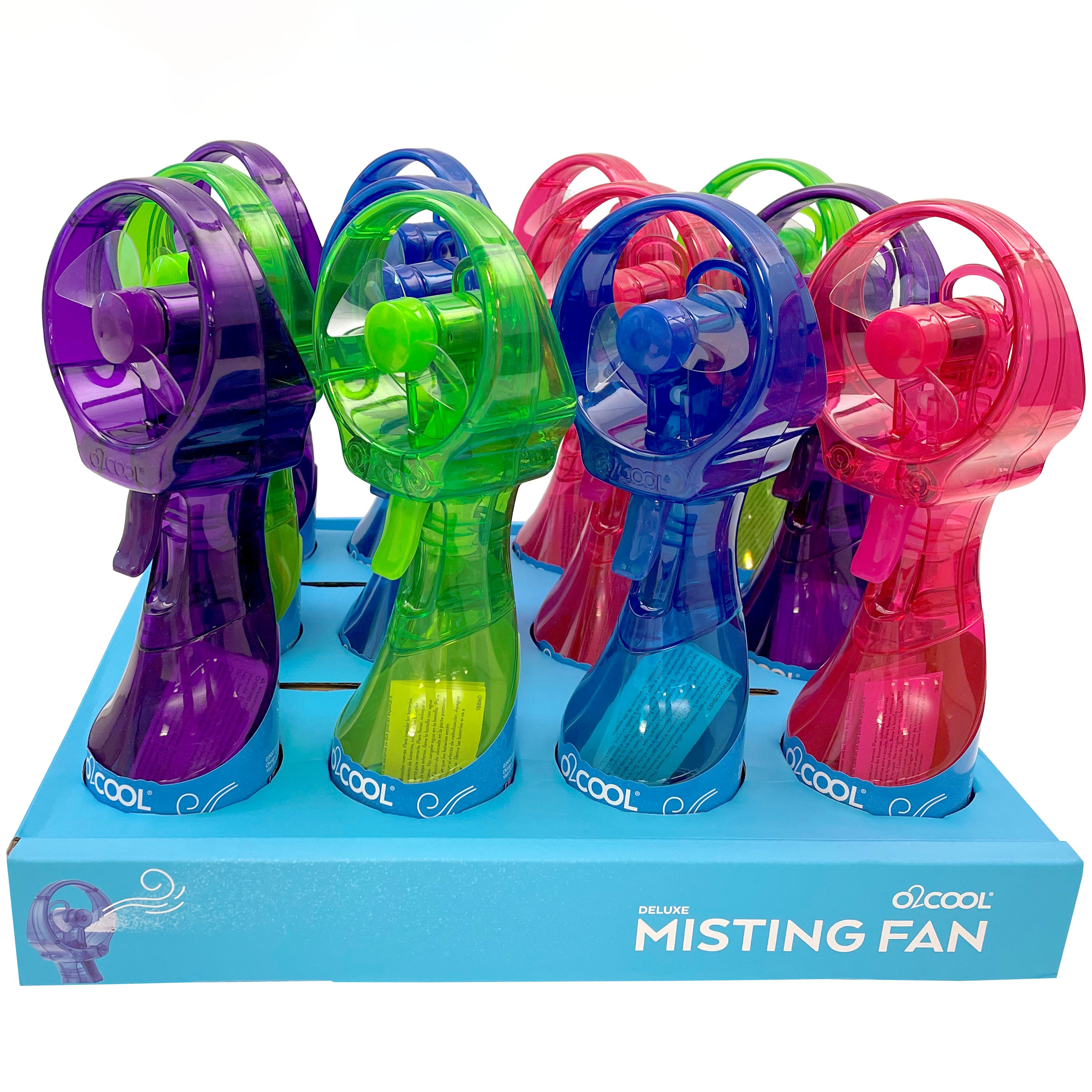 O2COOL DELUXE MISTING FAN ASSORTMENT WITH BATTERIES – O2C Brands B2B
