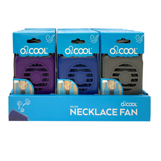 DELUXE NECKLACE FAN - Assorted (Gray, Blue, Purple)