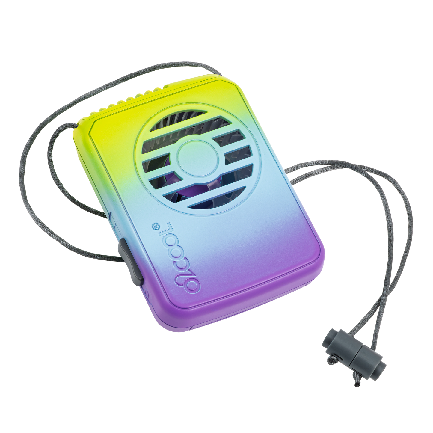 DELUXE NECKLACE FAN - Assorted Ombre (Yellow Pink Grey Ombre, Green Blue Purple Ombre, Green Blue Ombre, Gray, Dark Blue, Purple)