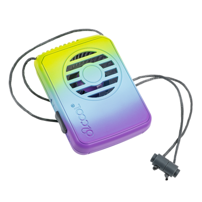 DELUXE NECKLACE FAN - Assorted Ombre (Yellow Pink Grey Ombre, Green Blue Purple Ombre, Green Blue Ombre, Gray, Dark Blue, Purple)
