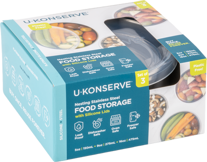Round Nesting Trio Containers (Set of 3) - Tropical Sky
