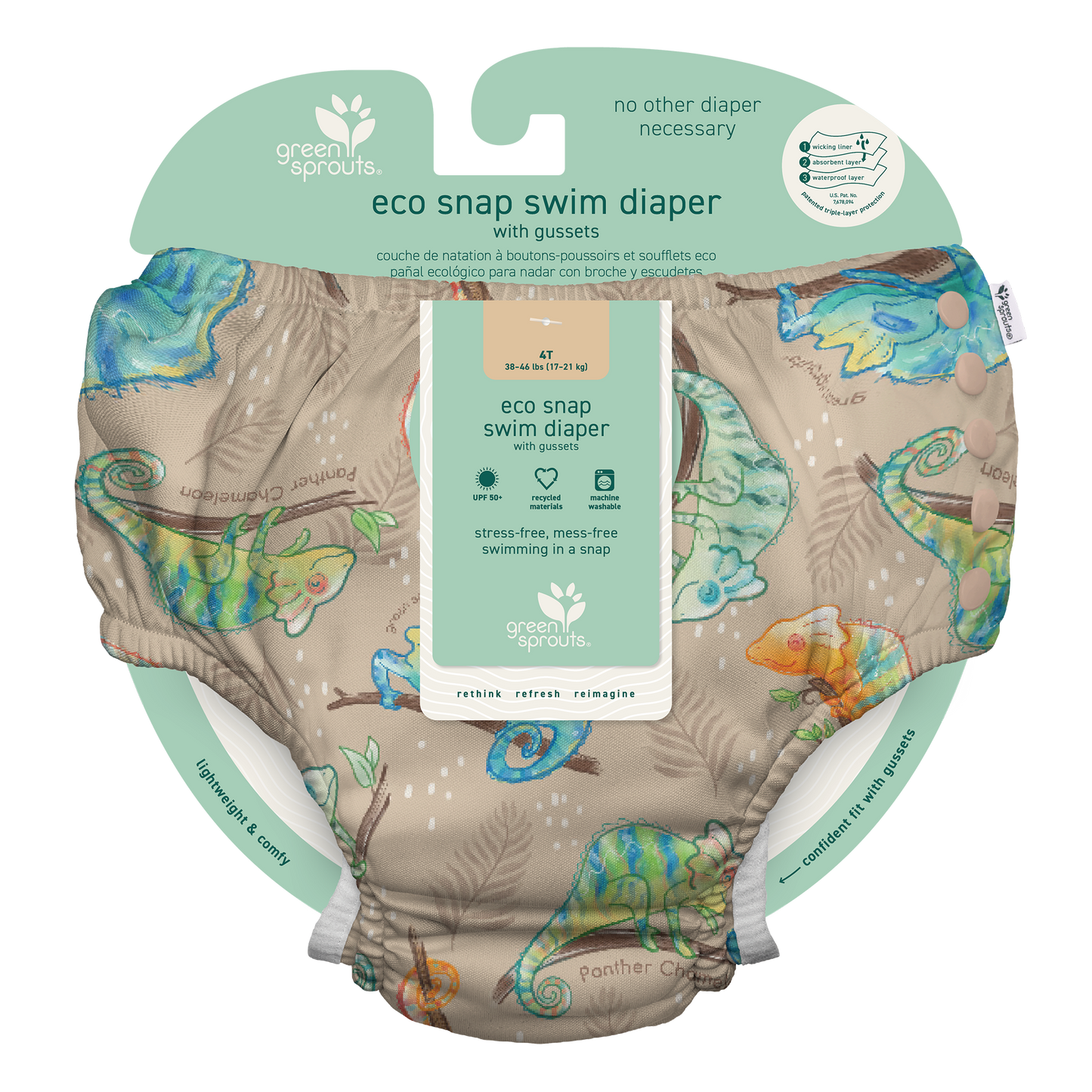 Eco Snap Swim Diaper with Gusset (Biodiversity Collection)